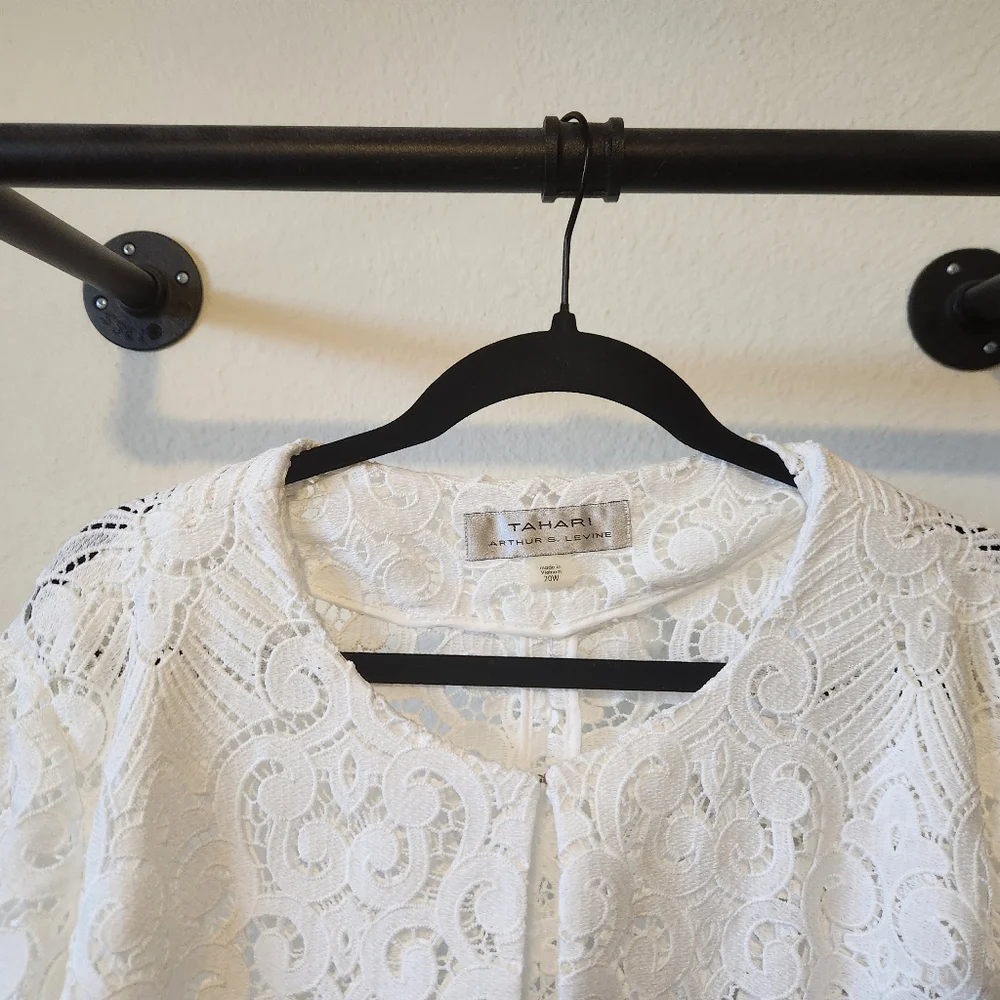 Tahari ASL White Lace Blazer 20W - Picture 2 of 3